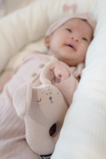 Knitted Animal Round Rattle-Bear